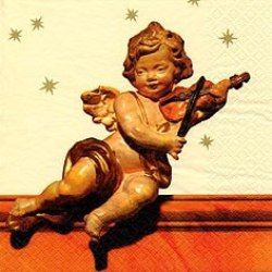 Putti with violin ivory